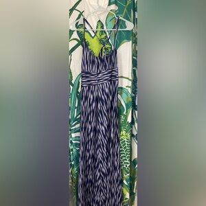 Size medium Eddie Bauer Elegant Blue and White Women's Dress